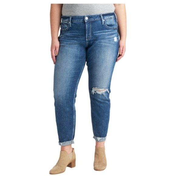Silver Jeans Denim - Silver Jeans Co. Boyfriend Mid-Rise Slim-Leg Jeans